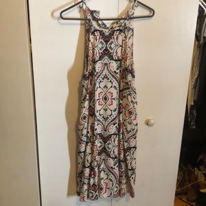 Cato mid length cream, black, and dress